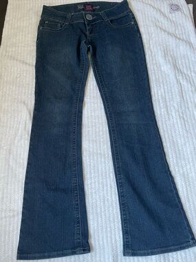 Bubblegum Dark Blue Flared Jeans Y2K Sz 7/8